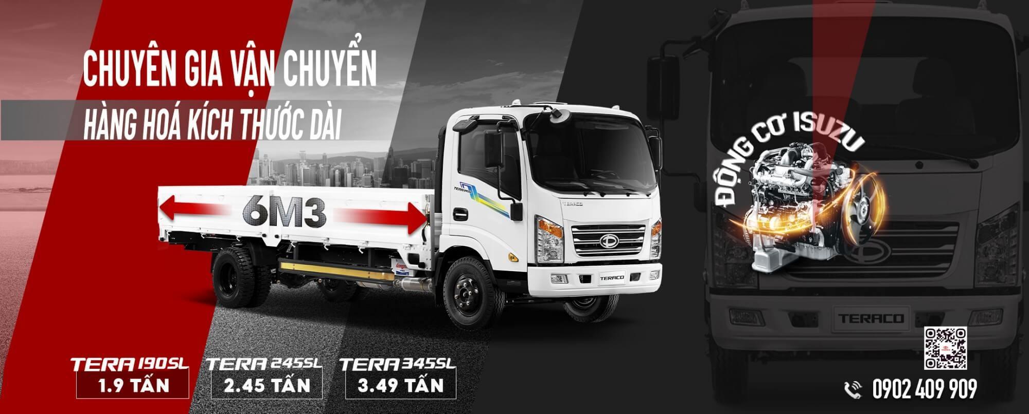 xe tải nhẹ TERA190SL, TERA245SL, TERA345SL có thùng dài 6.3m